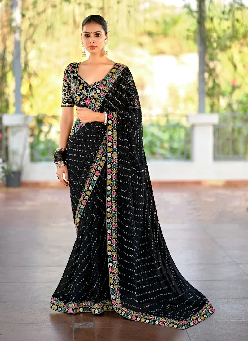 Lisha By Stavan Heavy Georgette Designer Wear Saree Suppliers In India